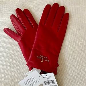 Kate Spade NWT Red Leather Gloves